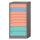 Eye-Level High Standard Cabinet with 10 Drawers: 30" W x 28 1/4" D x 59 1/4" H