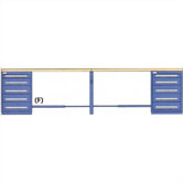 Modular Drawer Workstation with 2, 5 Drawer Cabinets and Tops: 72" W x 28" D x 35 1/2"  H