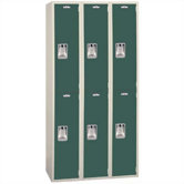 Two-Tone Quiet Door Locker - Double Tier  - 3 Sections - No Legs or Louvers (Unassembled)