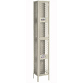 Expanded Metal Lockers - Double Tier - 2 Sections (Unassembled)