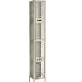 Expanded Metal Locker - Double Tier - 2 Sections - 15" Wide (Unassembled)