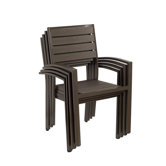 Atlantic Stacking Dining Arm Chairs with Cushions (Set of 4)