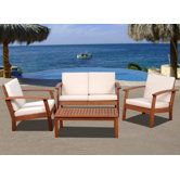 Amazonia Chicago 4 Piece Deep Seating Group with Cushions