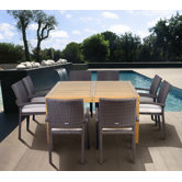 Amazonia Teak Davenport 9 Piece Dining Set