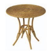 WickerLoom Round Table with Glass Top