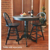 24" Swivel Windsor Barstool in Antique Black