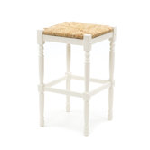 30" Hawthorne Counter Stool with Rush Seat in Antique White