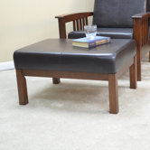 Prairie Leatherette Ottoman