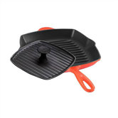 Enameled Cast Iron 10" Flame Grill Pan Set