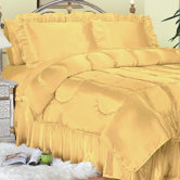Charmeuse Satin Comforter Set in Gold