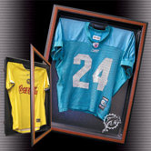 6.875" Cabinet Style Medium Jersey Display in Brown