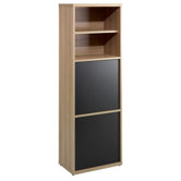 Infini-T Two Door Bookcase in Biscotti and Espresso