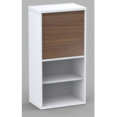 Liber-T One Door Bookcase in White/Walnut