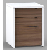 Liber-T Three Drawer File Cabinet in White/Walnut