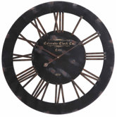 Elko Clock in Distressed Black