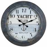 Rowland Clock in Distressed Aged Blue