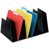Desktop Organizer,8 Sections,Vertical,16"x10"x6-3/4",Black