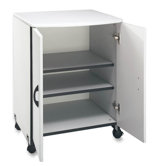 Machine Stand,for  Printer/Copier,w/2-Doors, 23"x23"x31", Gray