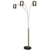 Steccia Three Light Arc Floor Lamp in Black