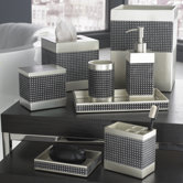 Parc East Grid Bath Accessory Collection in Silver Graphite