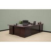 Prestige Traditional Veneer Executive Double Pedestal U Desk