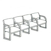 Contour Four Seats with Ergo Back