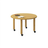 Contemporary Series 48" Round Gathering Table with Radius Profile (4 Post Base with Casters)