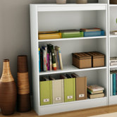 Axess Three Shelf Bookcase in Pure White