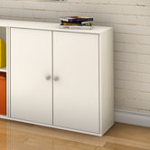 Stor It Two Door Four Cubby Storage Unit in Pure White