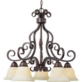 Manor 5 Light Downlight Chandelier