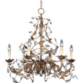 Elegante 6 Light Candle Chandelier