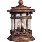 Santa Barbara Vx 3 Light Outdoor Deck Lantern with Seedy Glass
