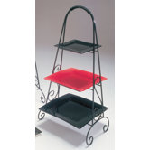 Black Square Triple Tiered Plate Stand