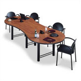 144" Wide Break Out Top Conference Table with H Base