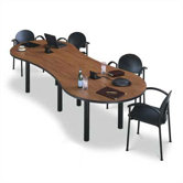 144" Wide Break Out Top Conference Table with Designer Base