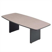 120" Wide Boat Shape Top Conference Table with Curved Plinth Base