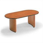 108" Wide Fluted T-Mold Oval Top Conference Table with Plinth Curve Base