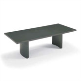 84" Wide Self Edge Rectangle Top Conference Table with Curve Base