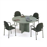 48" Diameter T-Mold Round Top Gathering Table with X-Base