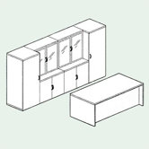 Unity Executive Series Standard Desk Office Suite with Two Box Drawer