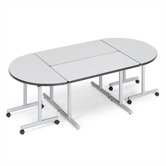 Smart Tables: 24" x 96" Rectangle Thermofused Melamine Conference Table and Half Circle Kit