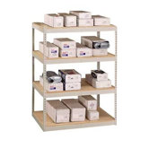 72" & 96" Wide Double Rivet Units (with Center Support) - 4 Shelf Starter Unit, No Channel Beams