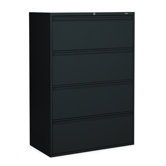 1900P Series Four Drawer Lateral File in Black