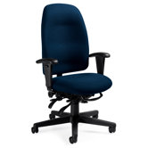 High-Back Pneumatic Multi-Tilter Office Chair with T-Arms