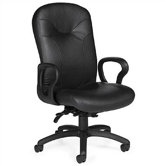 High-Back Leather Multi-Tilter Office Chair with Arms