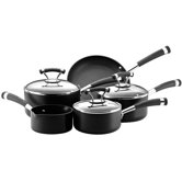 Contempo Black Five Piece Cookware Set with Free Tool Set