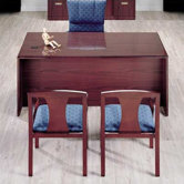 Vitality 72" W 3/4 Left Pedestal Executive Desk with Drawers