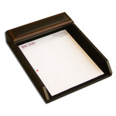 8000 Series Walnut and Leather Front-Load Letter Tray