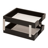 Double Econo-Line Leather Letter Trays
