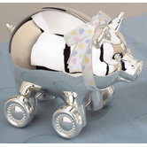 Children's Giftware 4.25" x 5.13" Piggy with Wheels Bank